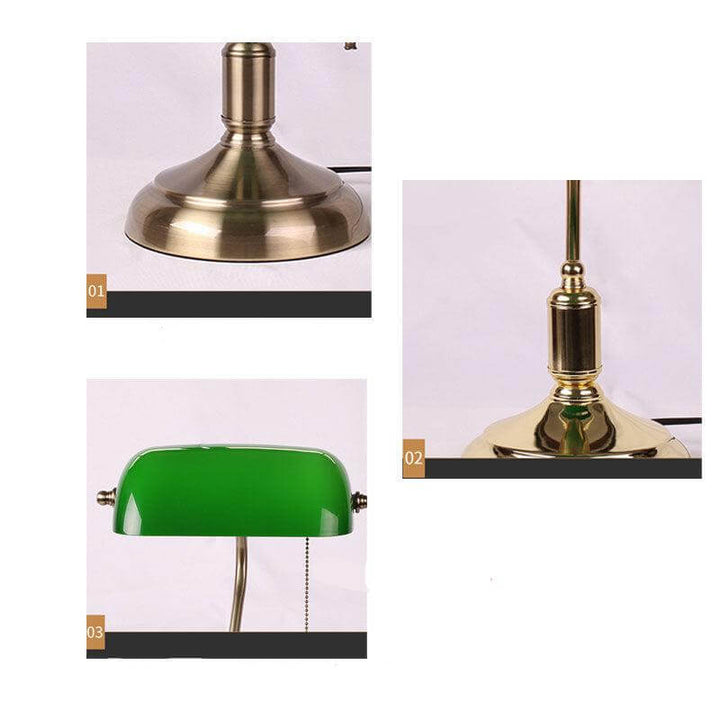 Elegant Glas Bordlampe i Europæisk Stil