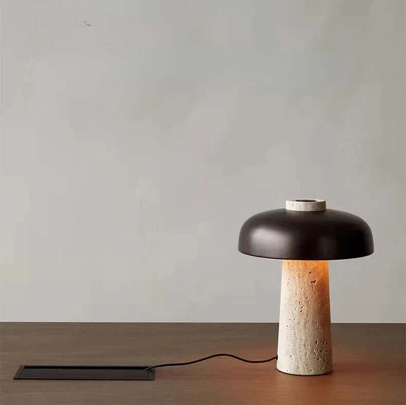 Travertin bordlampe naturlig