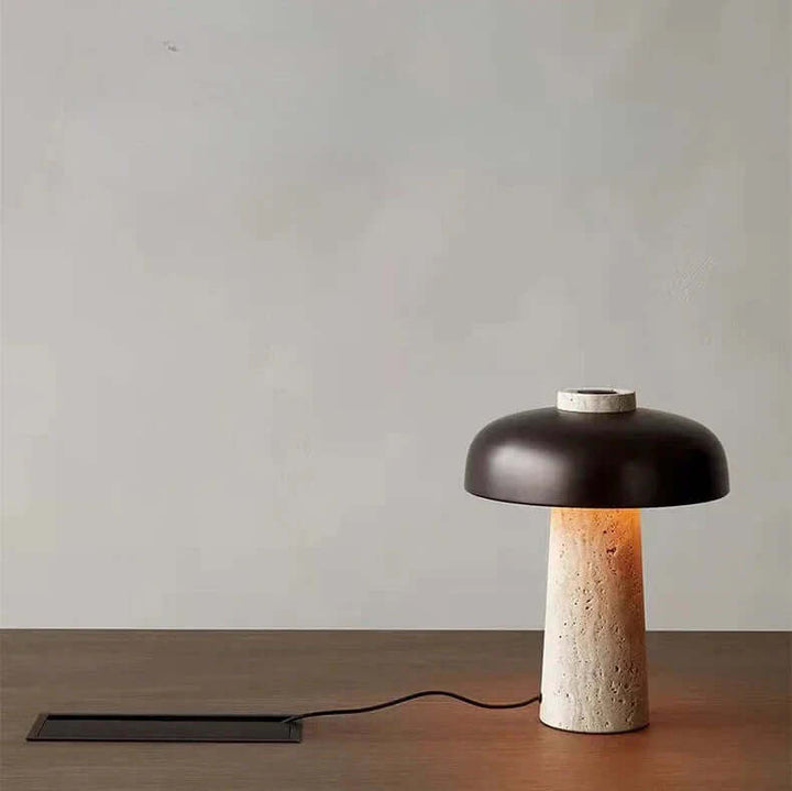 Travertin bordlampe naturlig