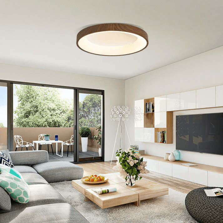 Elegant træ loftlampe med LED-belysning
