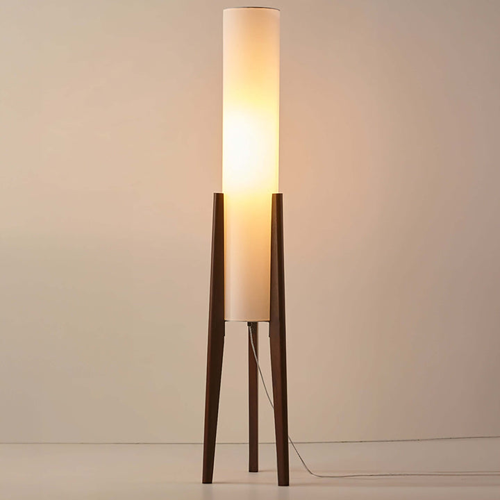 Bordlampe i valnød, massivt træ kunstlampe