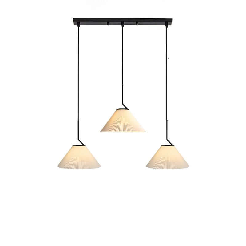 Moderne Creme Rynket Pendel Lampe