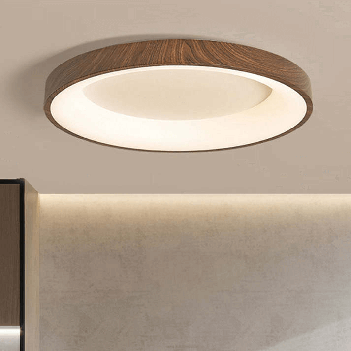Elegant træ loftlampe med LED-belysning