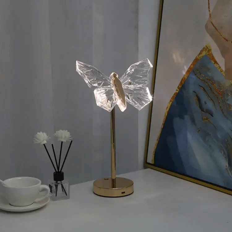 Sommerfugle bordlampe i krystal