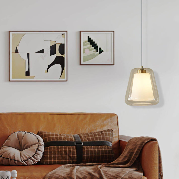 Moderne Pendel Lampe - Guld og Gennemsigtig