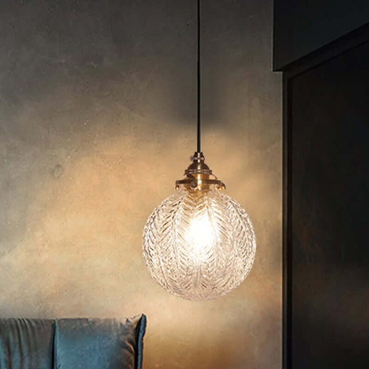 Kolonialstil pendellampe i glas