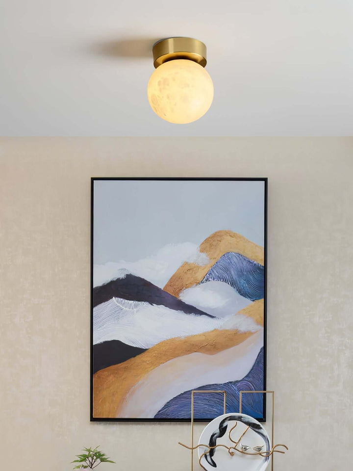 Måne lys alabaster loftlampe