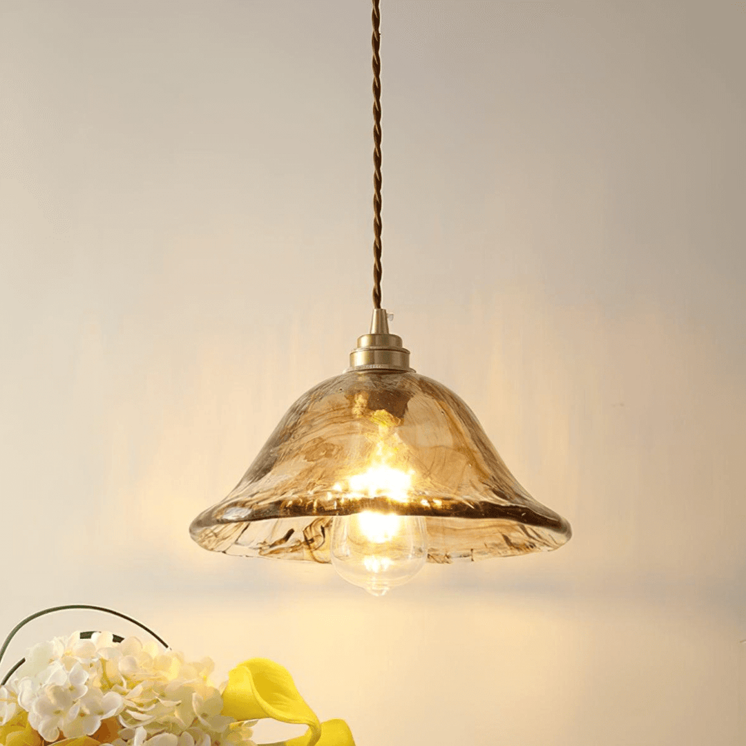 Rustik brun glas pendellampe