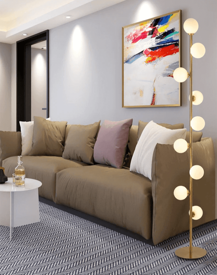 Moderne Glas Gulvlampe - Minimalistisk og Stilfuld