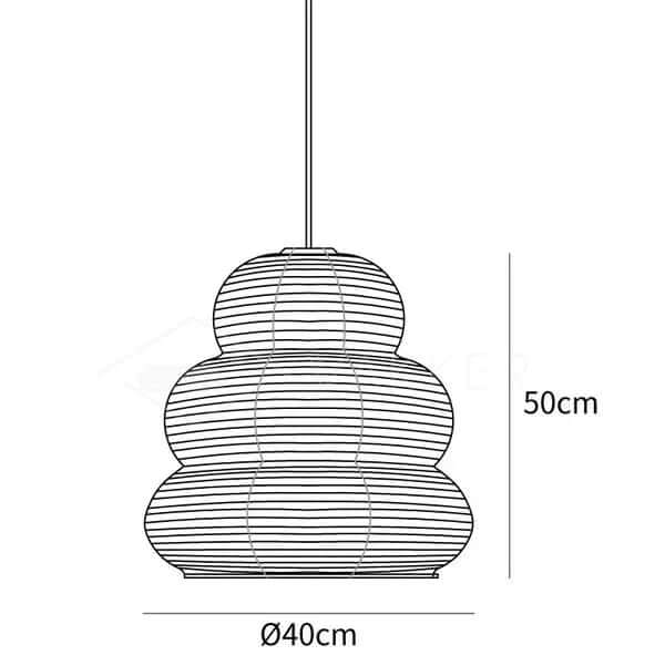 Hængende rispapirlampe