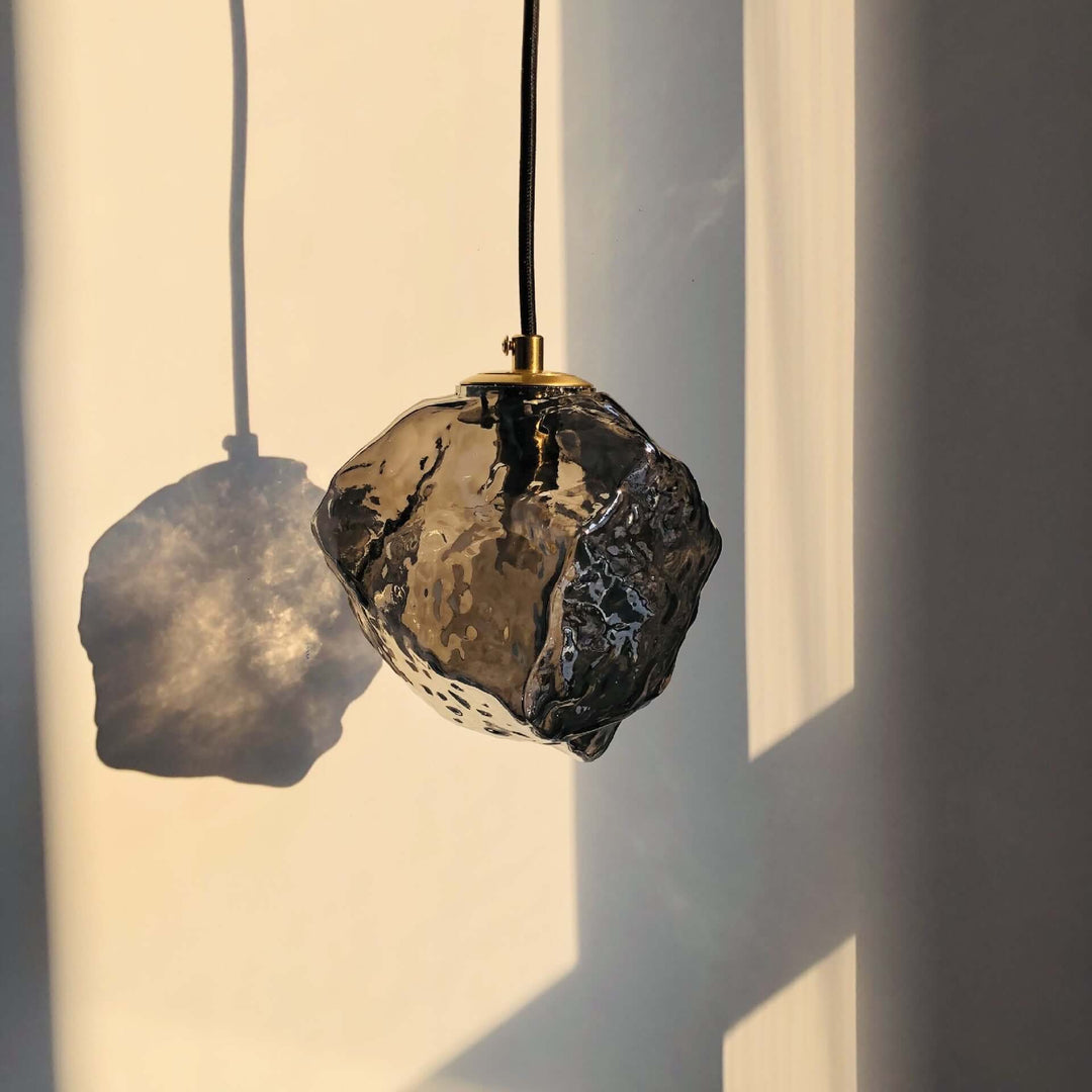 Røget Grå Glas Pendel Lampe