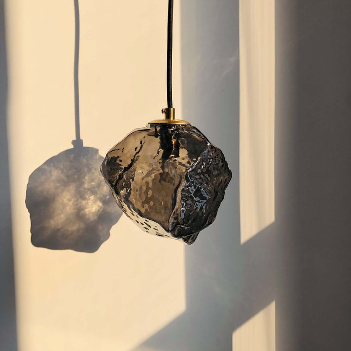 Røget Grå Glas Pendel Lampe