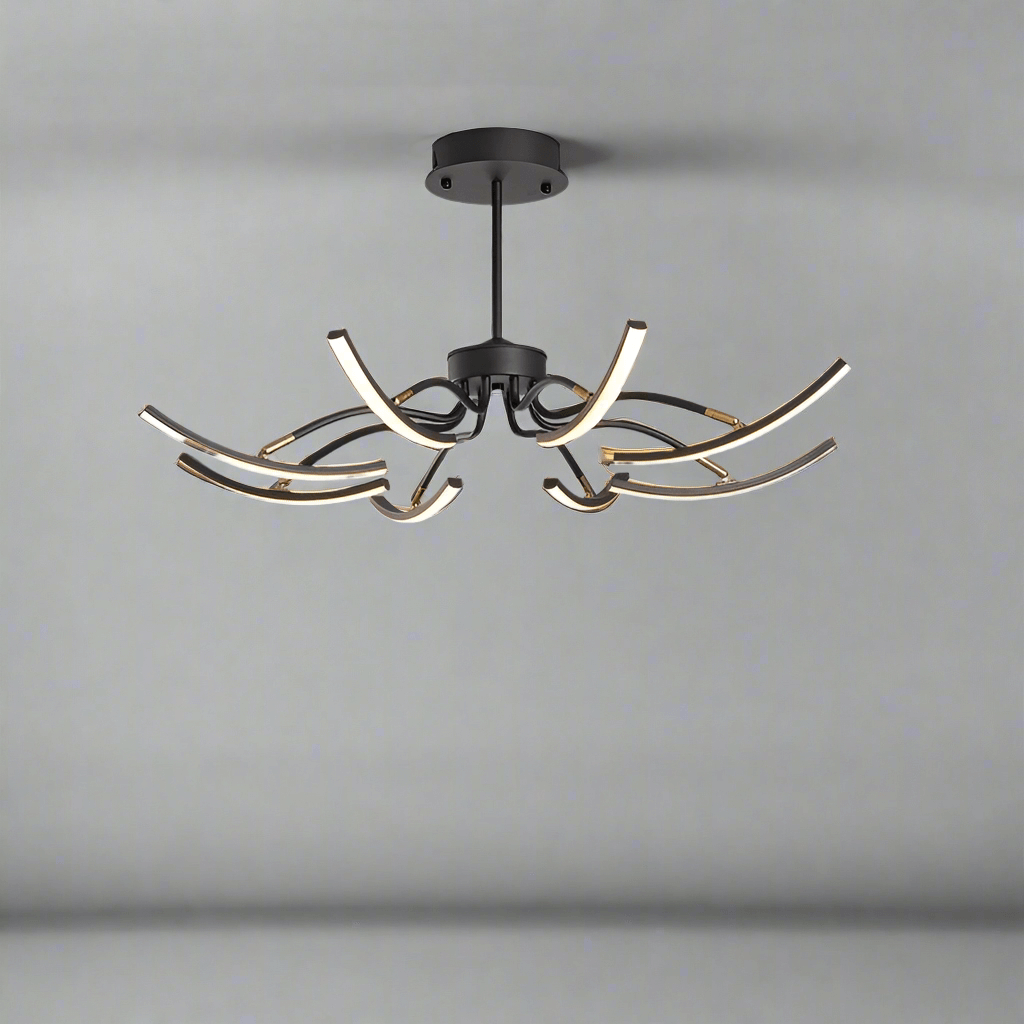 Moderne loftlampe i soveværelset