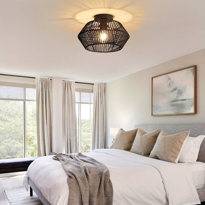 Boho Rattan Loftslampe