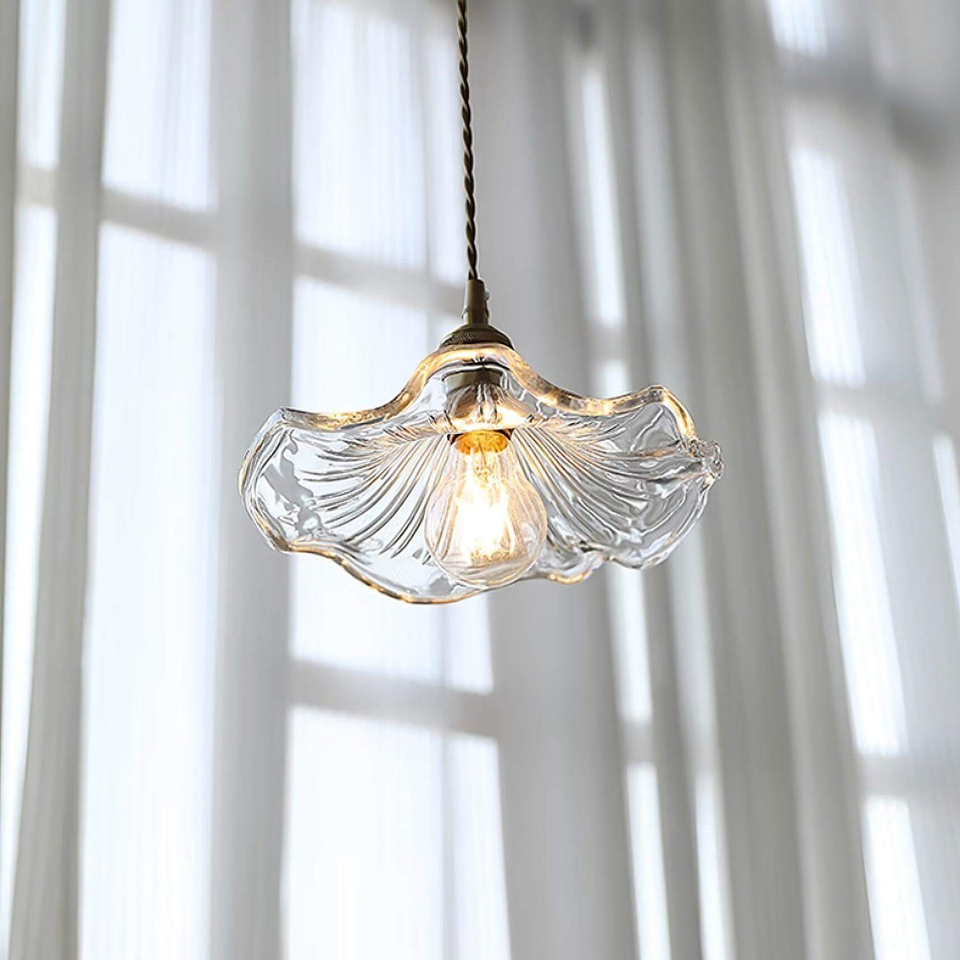 Glasblomst lampe, vedhængslampe, moderne belysning