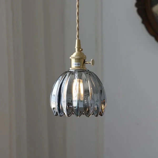 Retro glasblomsterlampe i japansk stil
