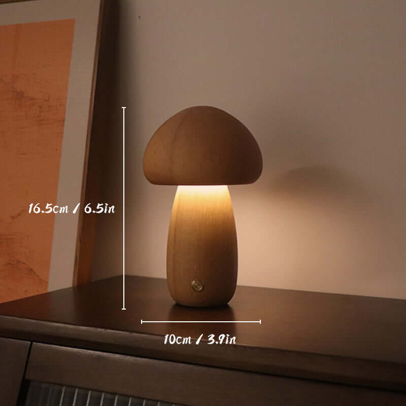 Genopladelig svaneformet bordlampe i træ