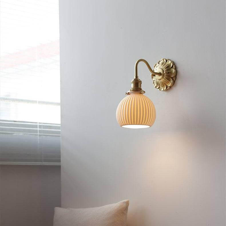Keramik Messing Væg Lampe - Elegant Indretningslampe
