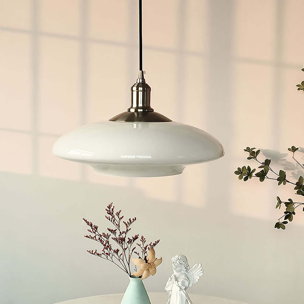 Moderne Hvid Glas Pendel