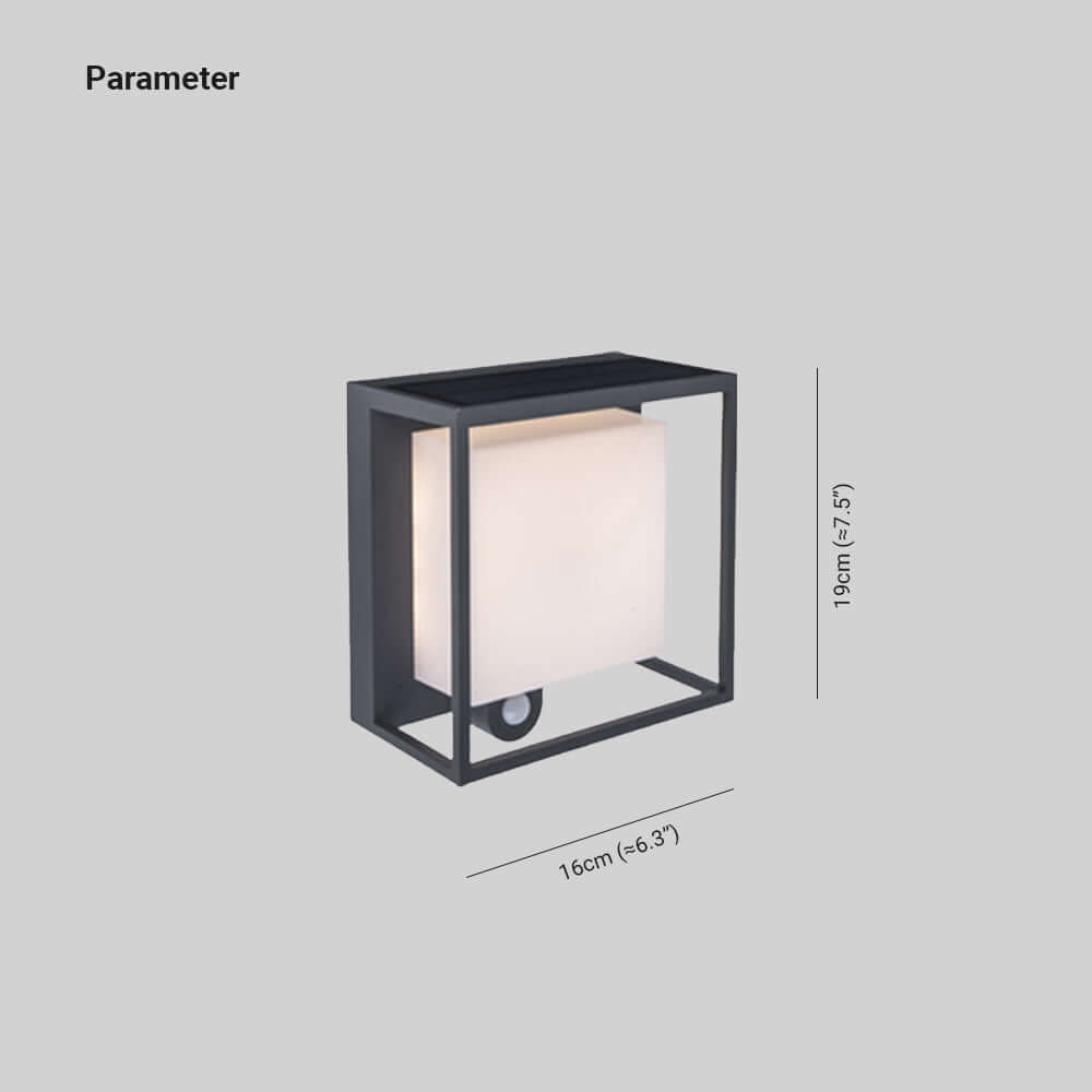 Moderni aurinkokenno-seinävalaisin, ulkokäyttöön