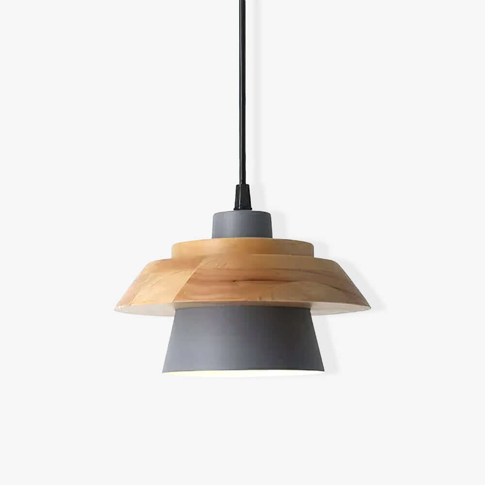 Moderne træ- og sten pendel lampe