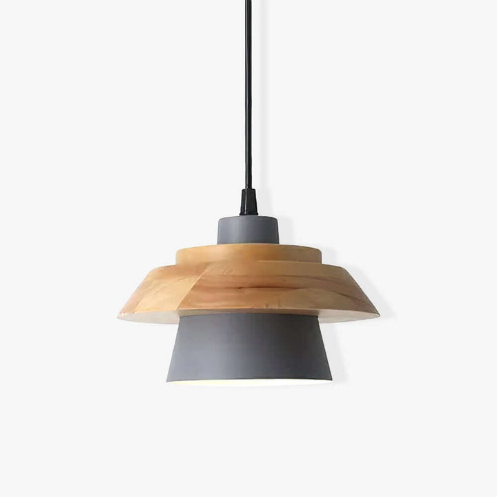 Moderne træ- og sten pendel lampe