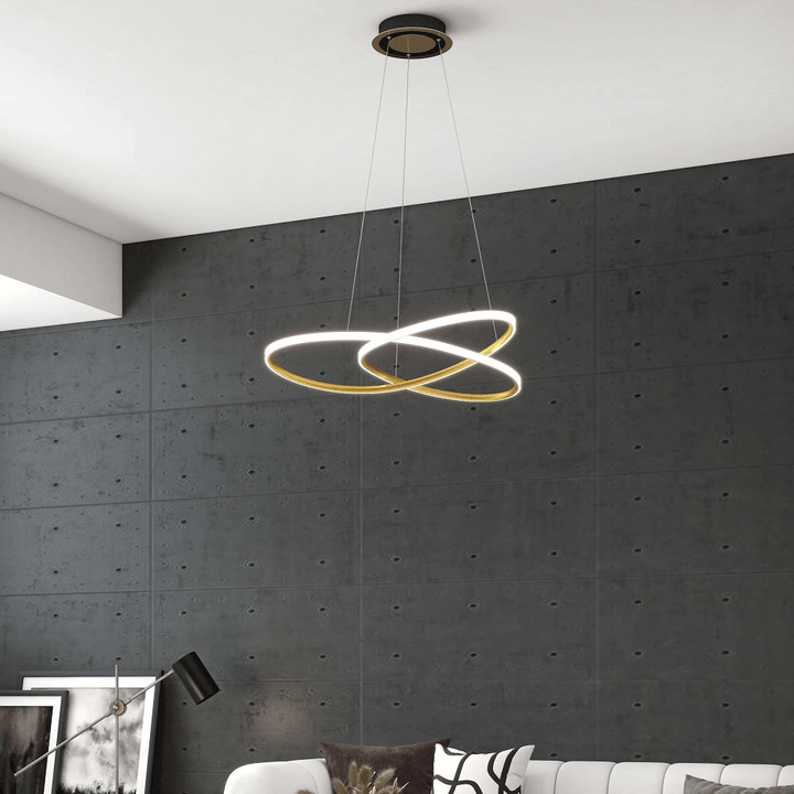 Moderne LED loftlampe i guld, Ø57cm