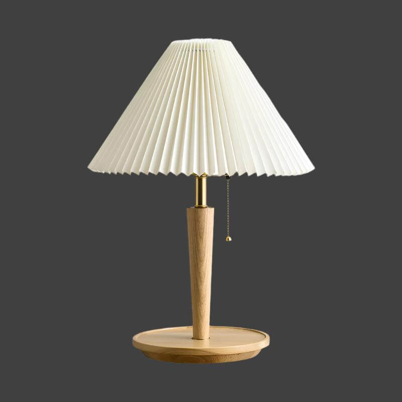 Bordlampe med råboret træ