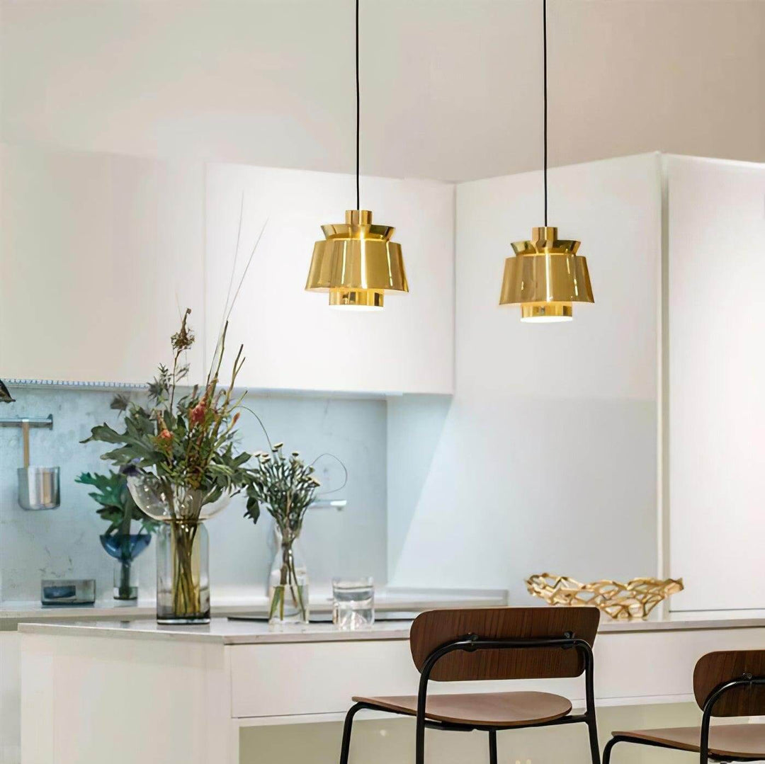 Moderne pendellampe i kobberfinish