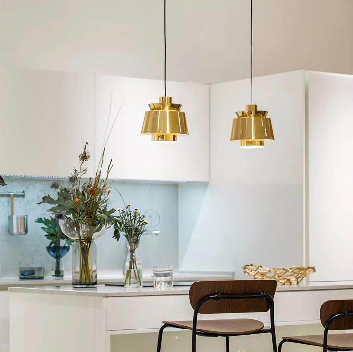 Moderne pendellampe i kobberfinish