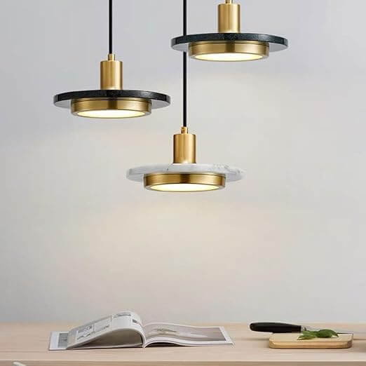 Moderne Pendel med Marmor i Hvid