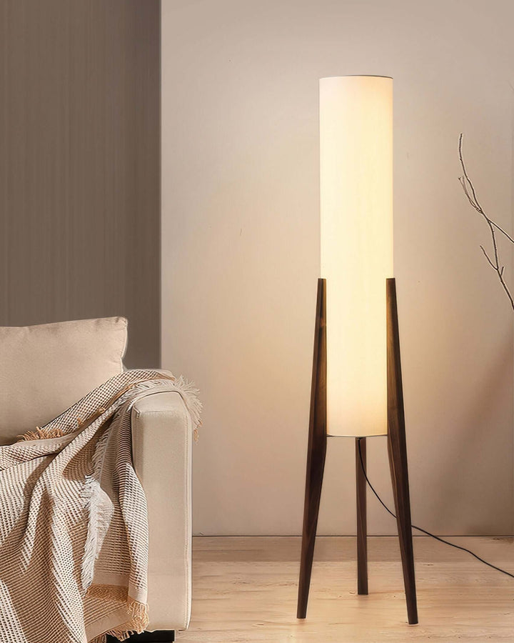 Bordlampe i valnød, massivt træ kunstlampe