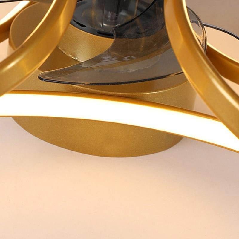 Moderne LED loftventilator med blomstermønster og fjernbetjening