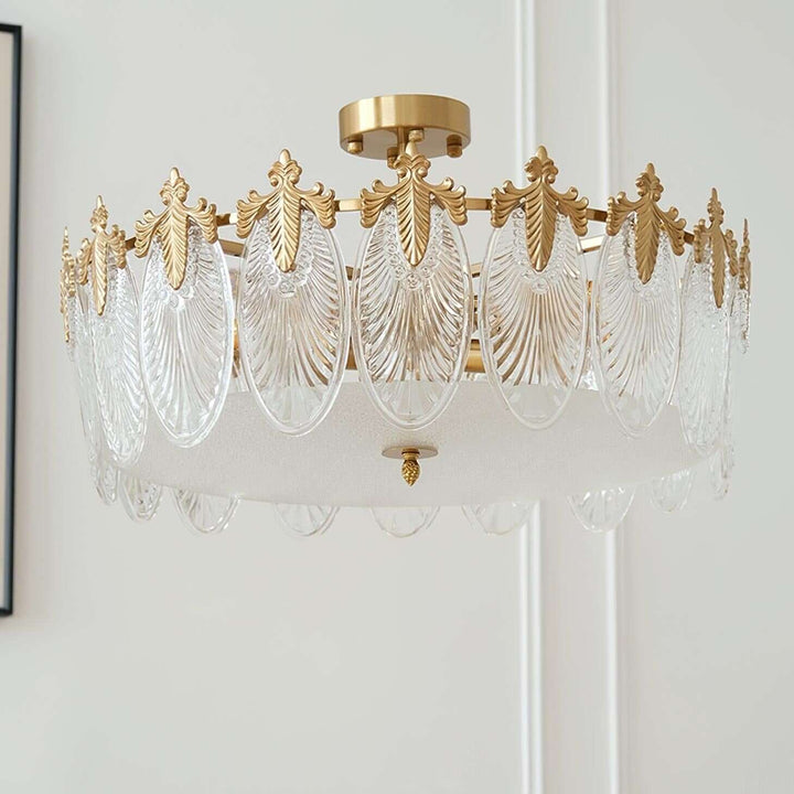 Motif Décoratif Lustre Rond En Verre