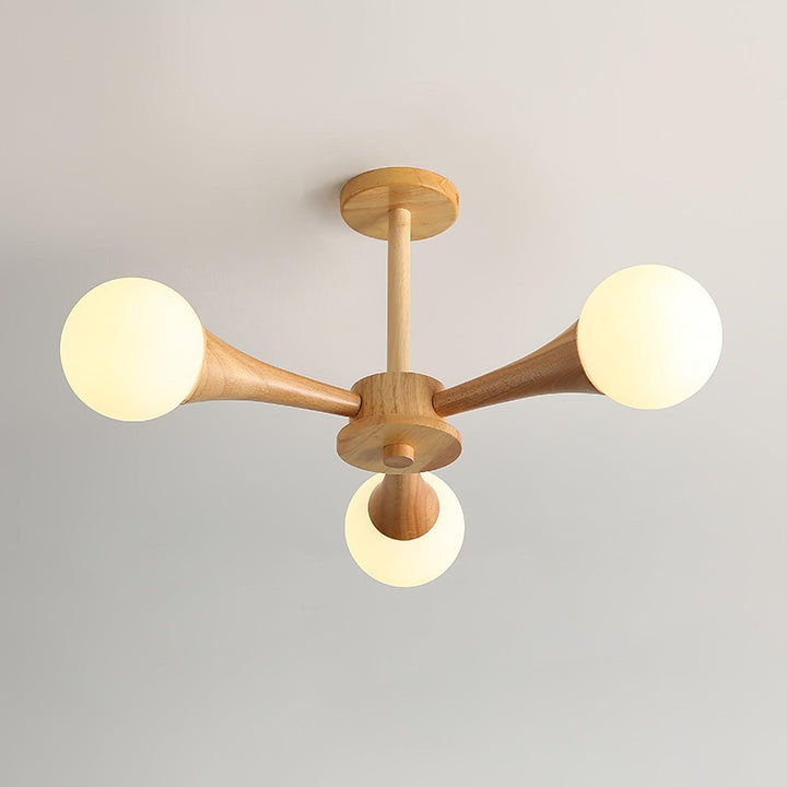 Lysekrone i træ, hvid