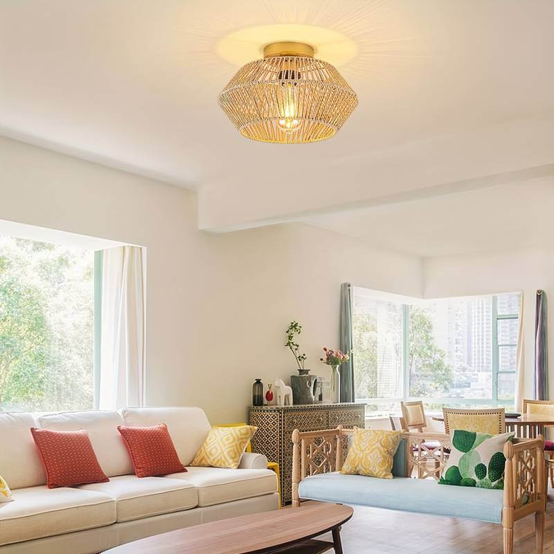 Boho Rattan Loftslampe