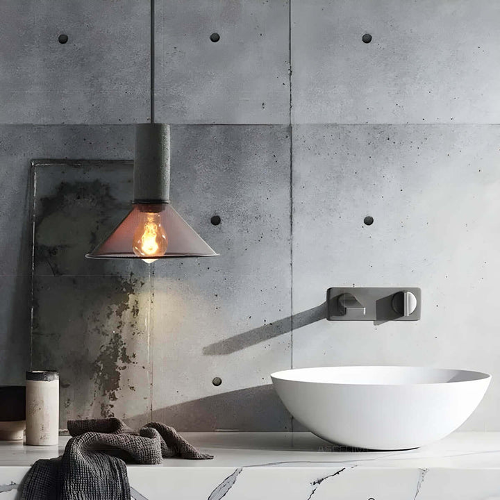 Moderne loft pendellampe - Beton & metal design