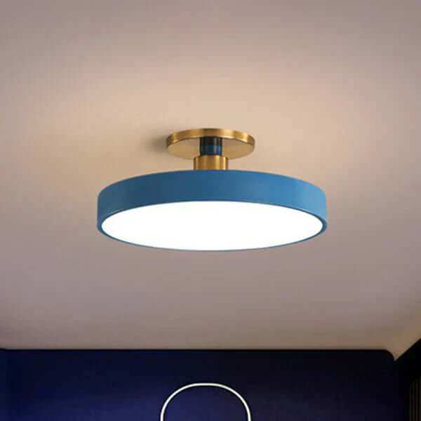 Moderne rund LED loftlampe til soveværelse med nordisk design i akryl, semi coil lyskilde