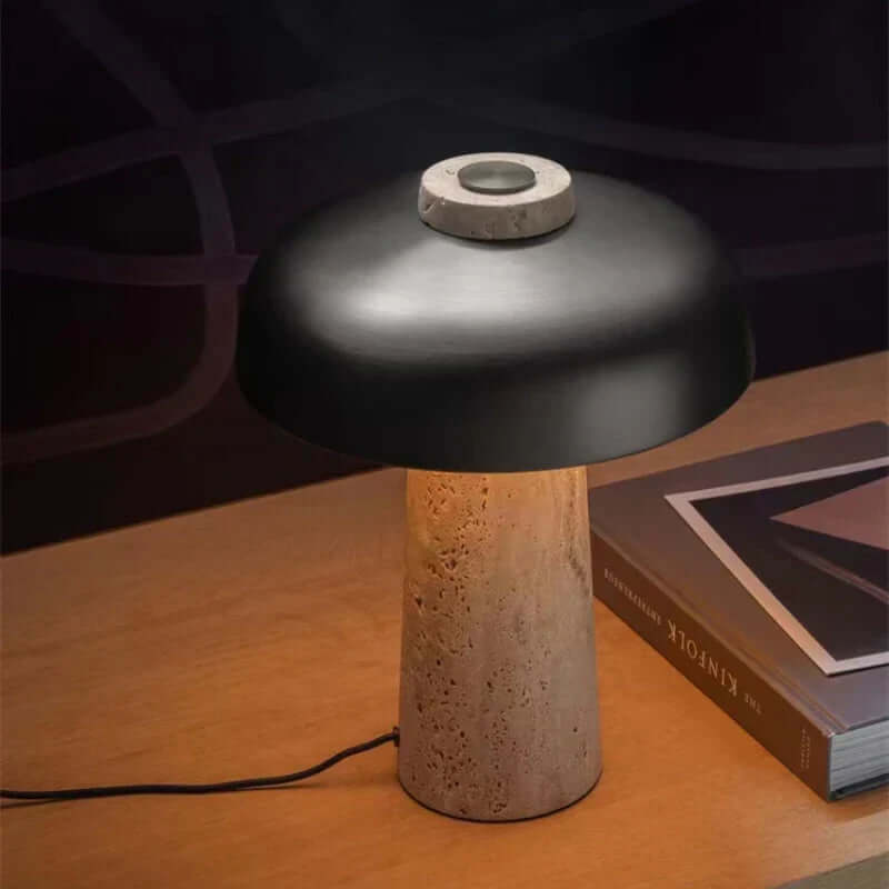 Travertin bordlampe naturlig