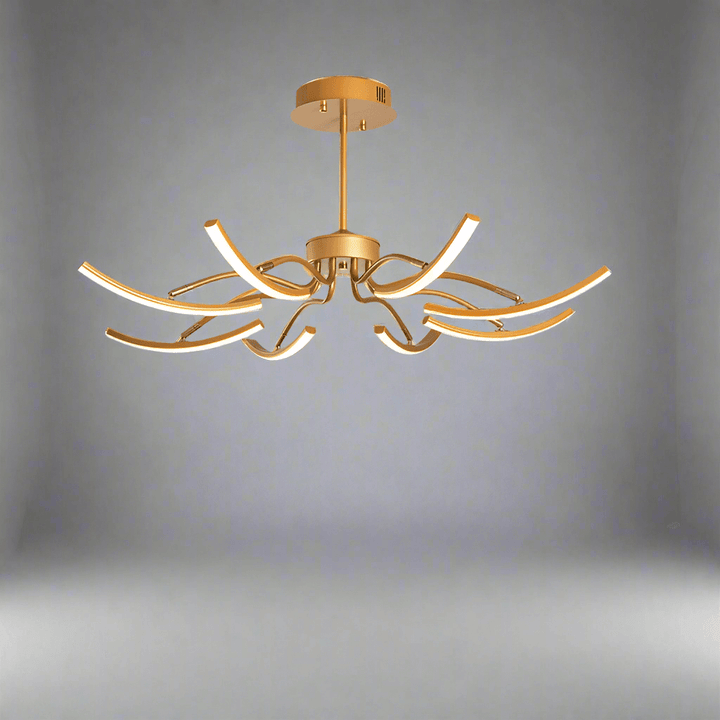 Moderne loftlampe i spisestuen