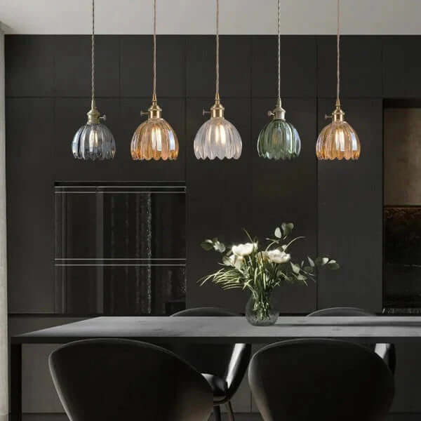 Retro glasblomsterlampe i japansk stil