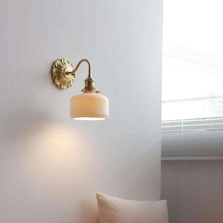 Keramik Messing Væg Lampe