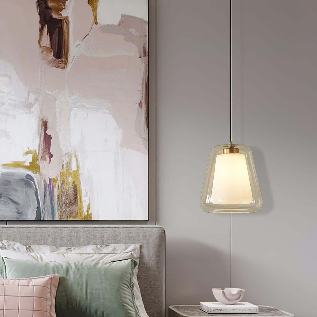 Moderne Pendel Lampe - Guld og Gennemsigtig