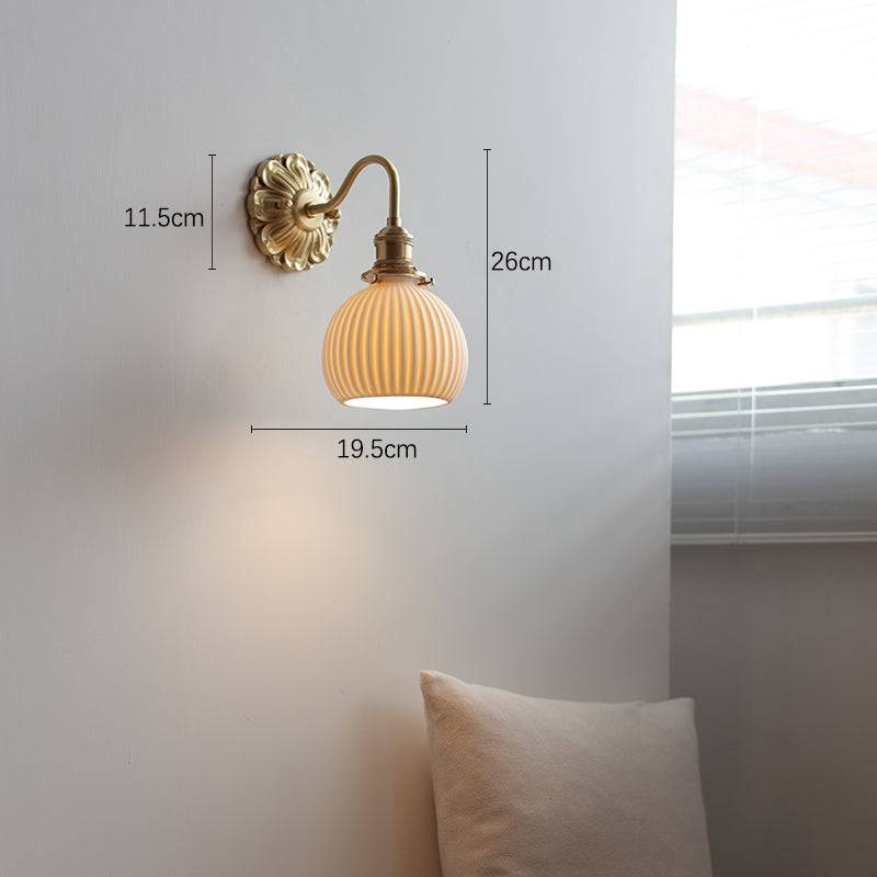 Keramik Messing Væg Lampe