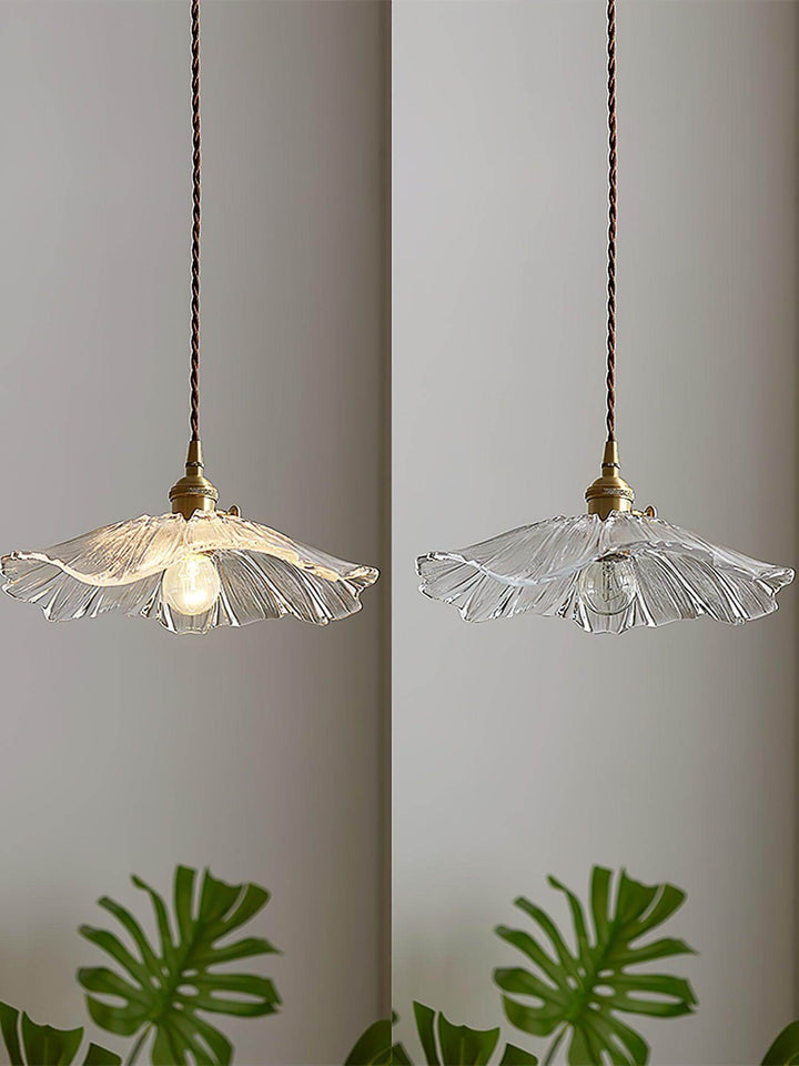Glasblomst lampe, vedhængslampe, elegant design