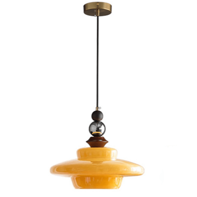 Middelalderlig Beige Glas Pendel Lampe