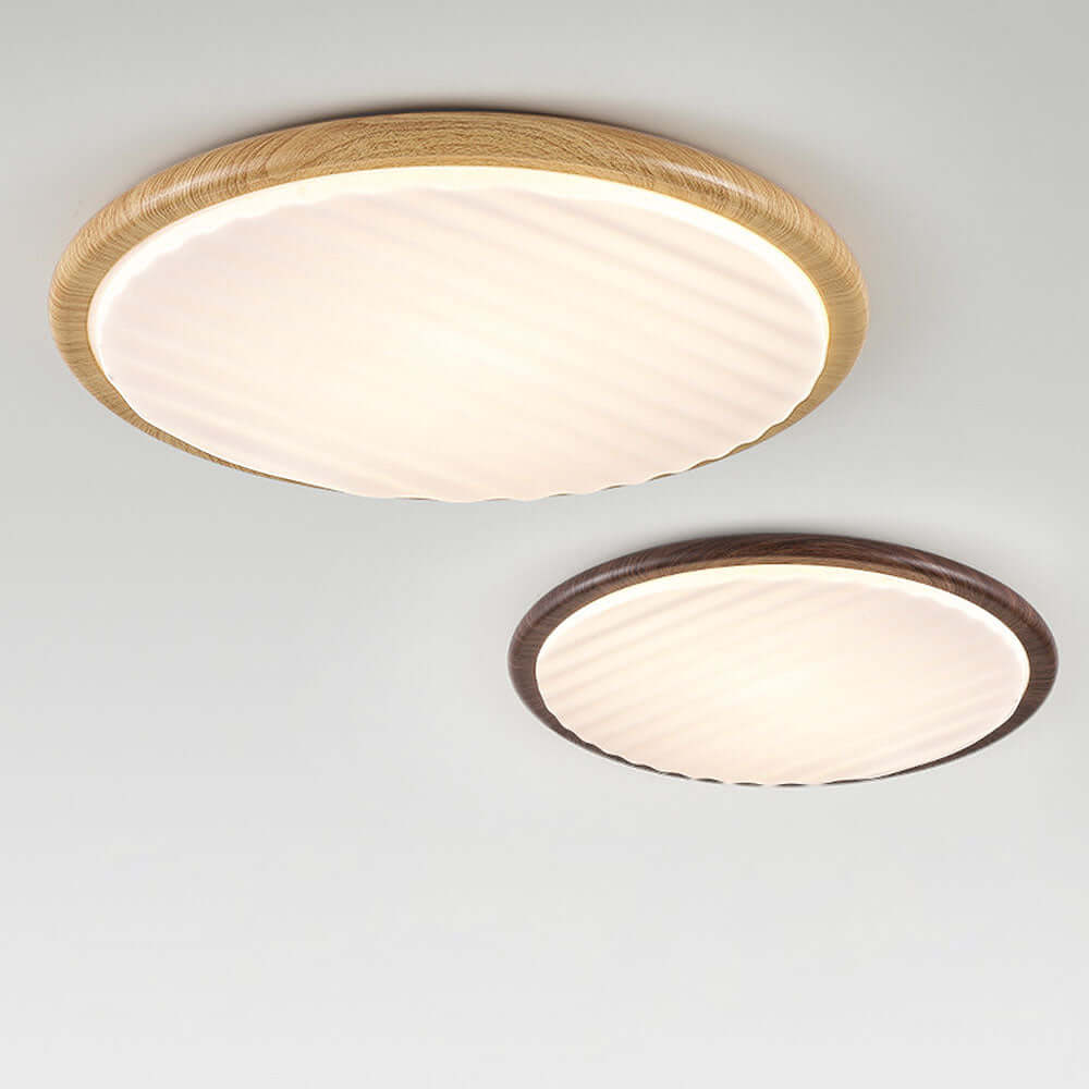Rund foldbar træ loftlampe med LED til soveværelset