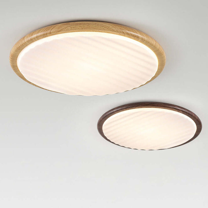 Rund foldbar træ loftlampe med LED til soveværelset