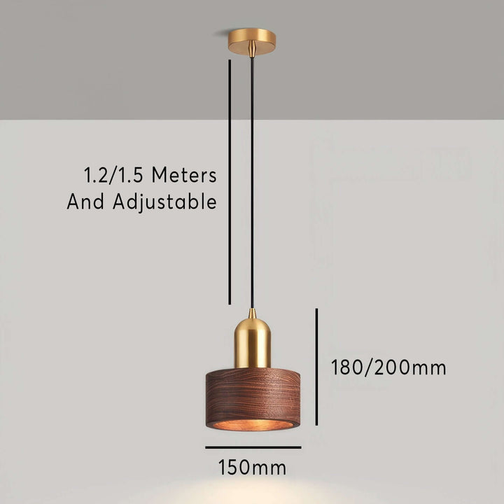 Moderne cylindrisk pendel lampe i japansk stil