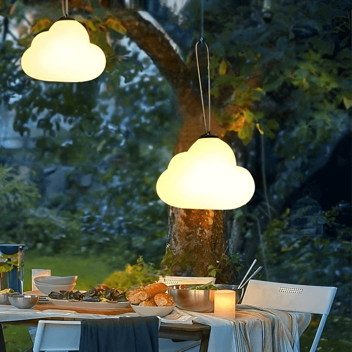 Udendørs LED-hængelampe med sky-design
